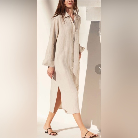 AYR Dresses & Skirts - AYR ✨NWOT ‘The Deep End' Shirt Dress, Irish Linen in Size L